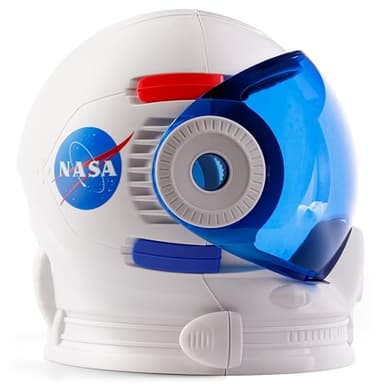 Blue Marble NASA Astronaut Helmet Halloween Costume Accessory – Wearable Space Helmet for Astronaut Costume for Kids, Sticker Sheet, Educational Gift for Boys and Girls, Dress Up and Pretend Play