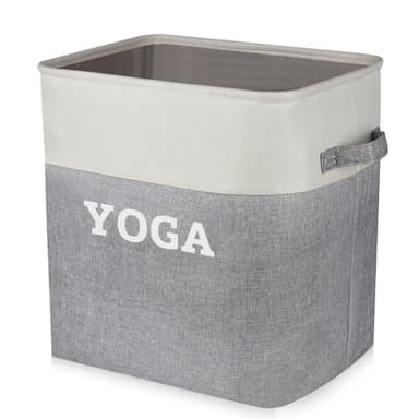 Lukeline Yoga Mat Holder Storage Basket, Home Gym Storage Organizer Yoga Exercise Equipment Storage, Yoga Basket Foam Roller Workout Equipment Storage for Home Exercise and Fitness Gear