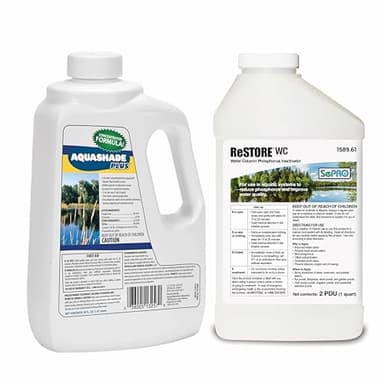Proactive Pond Beautification Bundle - Prevent Algae Growth, Restore Nutrient Balance & Elevate Visual Appeal (Aquashade Plus + Restore WC)