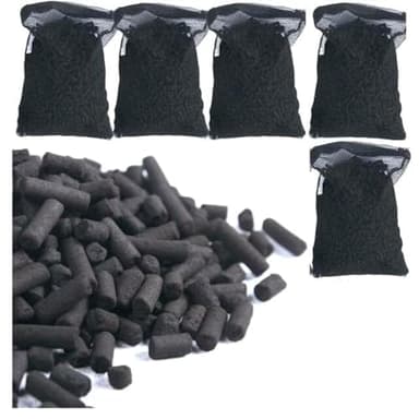 Wave Point 5 lbs Premium Virgin Activated Carbon Charcoal Pellets in 5 Filter Media Bags (Free) for Aquarium Fish Tanks Koi Pond Canister Filter Reef Filters, Air Filter & AC, Total 5 lbs (1 Gallon)