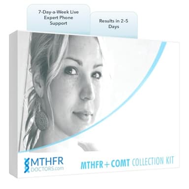 MTHFR+COMT Methylation Genes Test Kit. 1-on-1 Live Expert Support by Phone 7 Days A Week. Includes C677T, A1298C & V158M Variants for Methylation and Wellness Analysis. Results in 2-5 Days. Ages 0+