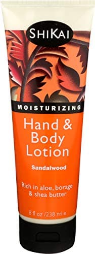 ShiKai Hand & Body Lotion (Sandalwood, 8oz) | Daily Moisturizing Skincare for Dry and Cracked Hands | With Aloe Vera & Vitamin E