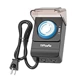 TiFFCOFiO Outdoor Heavy Duty Mechanical Timer Outlet Waterproof, 15 Minutes Intervals, 24 Hour Outdoor Pool Pump Timer with 2FT Cord, 2 Grounded Outlets for Outdoor Lights, 15A/1875W