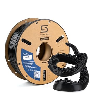Siraya Tech Flex TPU 64D – High-Performance Elastic 3D Printing Filament, Durable & Wear-Resistant, Easy to Print, ISO 10993 Tested, Ideal for Tough, Durable Abrasion Resistant Parts (Black, 1kg)