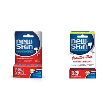 NEW-SKIN Liquid Bandage, Waterproof for Scrapes and Minor Cuts, 1 Ounce and NEW-SKIN Sensitive Skin Hypoallergenic Liquid Bandage for Minor Cuts and Scrapes, 0.3 Ounce