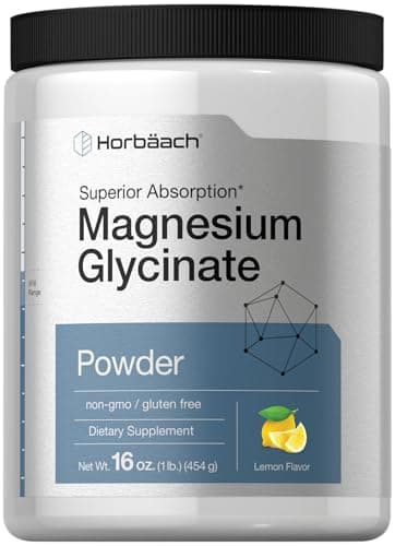 Horbäach Magnesium Glycinate Powder | 1 lb | Lemon Flavored | Superior Absorption | Non-GMO & Gluten Free
