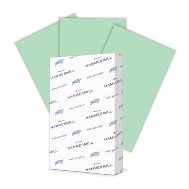 Hammermill Colored Paper, 20 lb Green Printer Paper, 8.5 x 14 - Made in the USA, Pastel Paper, 103374-1 Ream (500 Sheets)