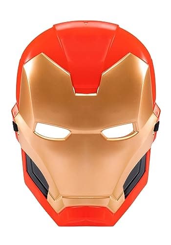 Jazwares Marvel Iron Man Child 3D Plastic Mask with Eye Holes and Elastic Strap Standard Red
