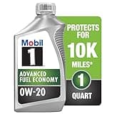 Mobil 1 Advanced Fuel Economy Full Synthetic Motor Oil 0W-20, 6-pack of 1 quarts