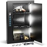 Grimtron Quick Access Wall Gun Safe with Removable Pegboard & Shelfs, Flat Hidden Wall Safes Between The Studs 16" Centers, Black Wall Mount Safe for Handgun, Clips, Valuables