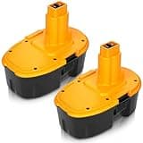 Fhybat 2 Packs 4500mAh Ni-Mh 18V DC9096 DC9098 DC9099 DW9098 Replacement Battery Compatible with Dewalt 18 Volt XRP Batteries DW9095 DW9096 DW9099 DE9039 DE9095 DE9096 DE9098 DE9503(Yellow)