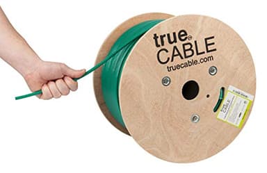 TRUE CABLE Cat6A Shielded Riser (CMR) Bulk Ethernet Cable, 1000ft, Green, 23AWG Solid Bare Copper, 750MHz, F/UTP, PoE++ 100W, ETL Listed