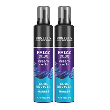 John Frieda Anti Frizz, Frizz Ease Dream Curls Curl Reviver Mousse, Enhances and Moisturizes Natural Curles, Creates a Soft Flexible Hold for Curly or Frizzy Hair, Alcohol-Free, 7.2 Oz, Pack of 2