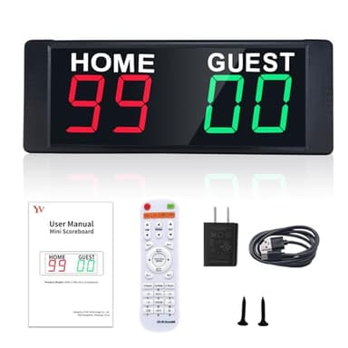 YZ LED Portable Digital Scoreboard, Tabletop Electronic Scoreboard with Remote, Score Keeper for Games Cornhole/Basketball/Ping Pong/Baseball/Tennis/Volleyball Indoor Outdoor