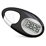 Simple 3D Step Counter, Walking Pedometer, Steps Tracker with Neck Lanyard/Carabiner for Men Women Teens Adults Seniors (Black)