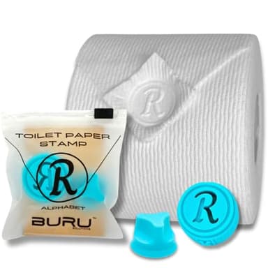 BURU SOLUTIONS Toilet Paper Stamp Alphabet (Letter R) - Add a Unique Personal Touch to Your Bathroom Decor! Enhance Home Decor. Ideal for Housekeeping, Hotels, Rentals, Home Staging Decor