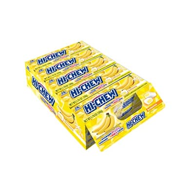 HI-CHEW Banana Sticks, 15-Pack, Unique Fun Soft & Chewy Taffy Candy, 1.76oz Each - Made with Immensely Juicy Fruity Flavors