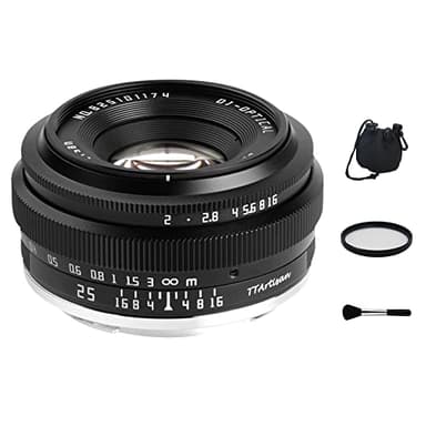 TTArtisan 25mm F2 APS-C Frame Large Aperture Manual Portrait Lens for Panasonic for Olympus M4/3 MFT Mount Camera EPL1 EPL2 EPL3 EM10II EM10III G1 G2 G3 GH1 GH2 GH3 GF1 GF2 GF3