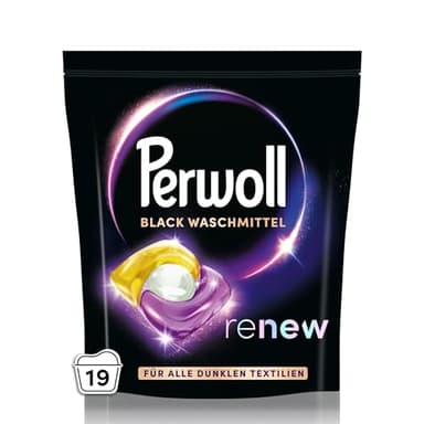 Perwoll Caps Black Detergent (19 Washes) | All-in-1 Detergent | Caps Gently Clean and Renew Colors & Fibers | For All Dark Textiles | With Triple-Renew Technology