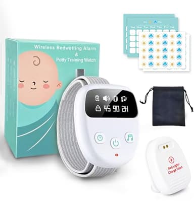 Wireless Bedwetting Alarm for Children and Adults, Bed Wetting Alarm for Boys and Girls, Night Potty Training Device , Pee Alarm for Bedwetting,Bedwetting Alarm for Older Kids ,Bed Alarms for Elderly