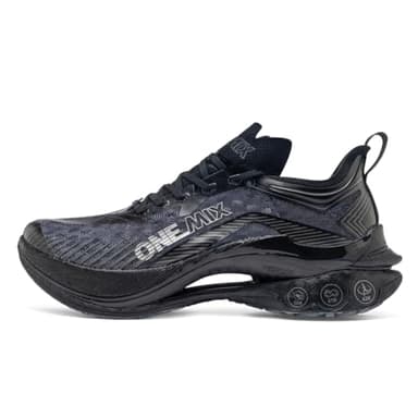 ONEMIX T700 Carbon Plate Marathon Running Racing Shoes Men Professional Stable Supp ort Shock-Relief Ultra-Light Rebound Sneakers (Black,12)