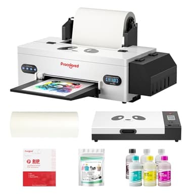 Procolored F13 Panda DTF Printer A3 L1800 Apparel Transfer Printing Machine T-Shirt Direct to Film with White Ink Circulation and Semi-Automatic Cleaning (Printer+Oven+Ink)