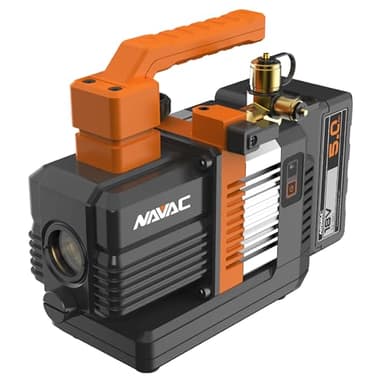 NAVAC NP2DLM Cordless Vacuum Pump | Battery-Operated | Brushless DC Motor | Backflow Prevention Check Valve | Dual-Stage Pump | 2 CFM | 23 Microns | 2 Years Warranty