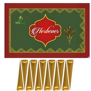 Herbever 12-Pack Ready to Use Henna Hair Color Cones – Reddish Brown Henna Paste Tubes for Spot Hair Coloring & Root Touch-Up – Long-Lasting Henna-Based Hair Color for Women