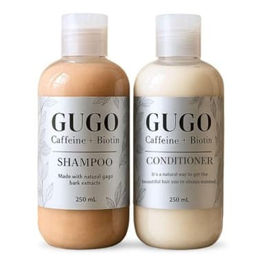Nature Skin Shop Gugo Shampoo and Conditioner Set for Hair Growth and Thinning, Anti-Hair Fall Treatment with Biotin & Caffeine, Soothes Dandruff & Itchy Scalp, Sulfate-Free, for Men & Women