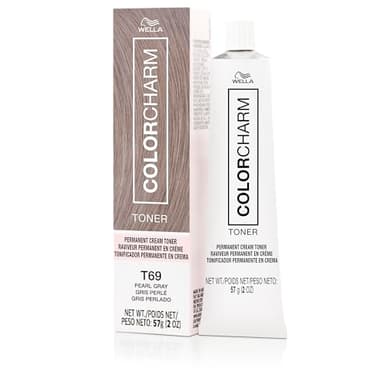 COLORCHARM Permanent Cream Toner | Neutralize Brass | Free of Animal-Derived Ingredients, Parabens & Gluten Free | T69 Pearl Gray | 2 oz