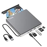External DVD Drive, USB C Superdrive for Apple USB 3.0 DVD Burner Reader for Mac, Portable CD +/-RW Drive External DVD Player for Laptop MacBook Windows 11 10 PC Linux OS