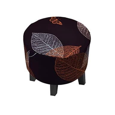 CRFATOP Printed Round Ottoman Covers Slipcover Stretch Footstool Protector Covers Soft Footrest Ottoman Seating Ottoman Throw Cover with Elastic Bottom for Living Room Indoor Outdoor,M,07