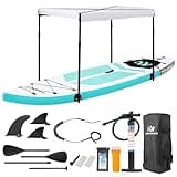 ADVENOR Paddle Board 11'6"x35x6 Super Wide Inflatable Stand Up Paddle Board with Sun Shade Canopy,Double Blade Paddle,Hand Pump,Satefy Leash,Backpack and Waterproof Bag, Perfect for Family and Fishing