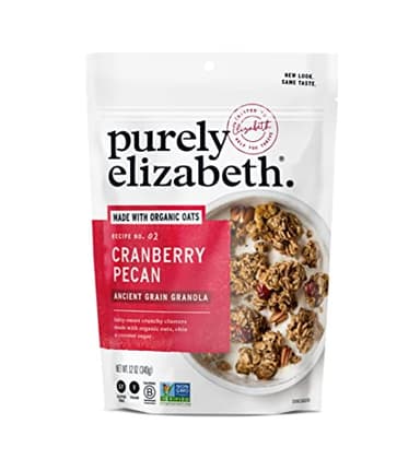 Purely Elizabeth Ancient Grain Granola, Certified Gluten-free, Vegan & Non-GMO | Coconut Sugar | Delicious Healthy Snack | Cranberry Pecan | 12oz