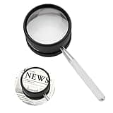 Rongon Handheld Magnifying Glass for Close Work, 35X High Clarity Reading Magnifiers Portable Loupe for Macular Degeneration, Seniors Reading, Inspection, Jewelry, Exploring （Diameter:50mm/1.97"）