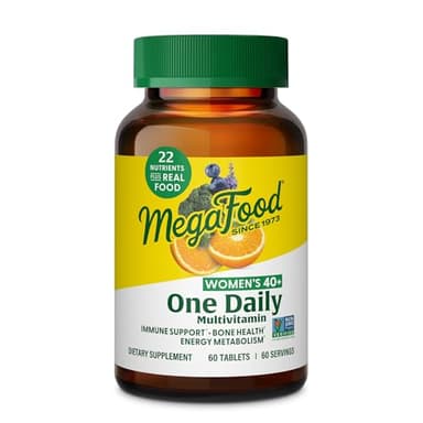 MegaFood Multivitamin for Women 40+ One Daily Womens Multivitamin - with Methylated B12, Methyl Folate, Vitamin D3, C & Zinc - Energy Metabolism, Immune Support & Bone Health, Vegetarian, 60 Tablets