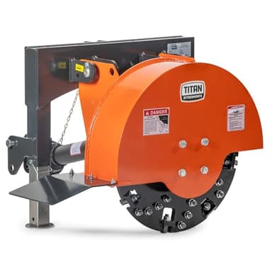 Titan Attachments 3 Point Standard Series PTO-Driven Stump Grinder, Cat 1 Tractor, 15-45 HP, Carbide Steel Teeth, 540 RPM, Tree Stump Grinder