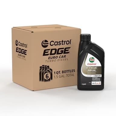 Castrol EDGE Turbo Diesel 0W-20 Advanced Full Synthetic Motor Oil, 1 Quart, Pack of 6