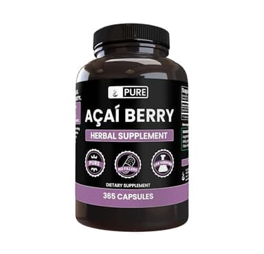 PURE ORIGINAL INGREDIENTS Acai Berry (365 Capsules) No Magnesium Or Rice Fillers, Always Pure, Lab Verified