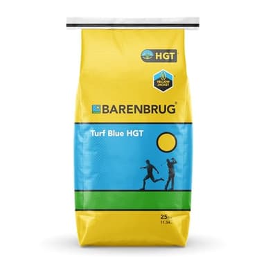 Barenbrug Turf Blue Healthy Grass Technology Grass Seed with Yellow Jacket Coating - Heavy Traffic Seed for Use on Sports Fields, Golf Courses, Parks, Lawns, and Yards, Yellow (25 LB Bag)