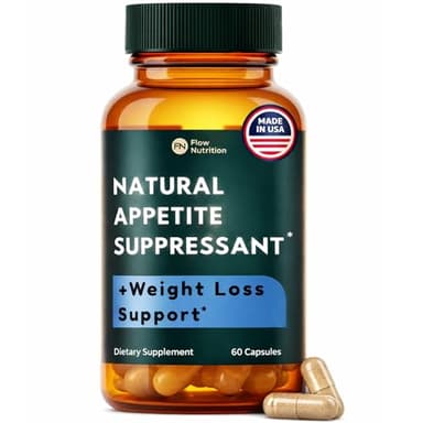 FLOWNUTRITION Natural Appetite Suppressant for Women & Men – Non-Stimulant Satiety Support & Holistic Daily Formula. Helps Control Hunger & Curb Cravings Naturally – 60 Veggie Capsules
