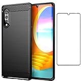 Asuwish Phone Case for LG Velvet 5G/LGVelvet Verizon G5 UW T-Mobile 2020 with Tempered Glass Screen Protector Cover and Cell Accessories Slim Soft TPU Phone Cases for LM G900UM 4G Tmobile Navy Black