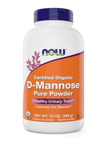 NOW Foods Pure, Organic D-Mannose 10 oz Powder - Bladder Cleanse and Urinary Tract Health Supplement - Non-GMO - Vegan Friendly - 2000mg / 2 Grams per Serving