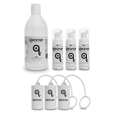 Qleanse Toilet Paper Foam Spray and Caddy (Family Pack)