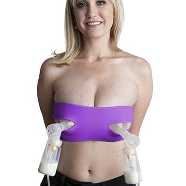 Pump Strap Hands-Free Pumping Bra, Breast Pump Bra for Breastfeeding Pumps for Women, Hands Free Pumping Bustier Purple