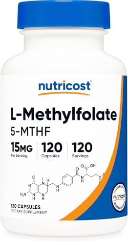 Nutricost L-Methylfolate 15mg, 120 Capsules (5-MTHF) - Vegan, Non-GMO, Gluten Free