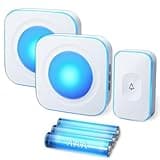 Wireless Doorbell Battery Operated Wireless Doorbell for Home 1200FT Hearing Impaired Doorbell with 1 Doorbell Button & 2 Portable Doorbell,36 Ringtones 4 Volume White FUHONGRUI
