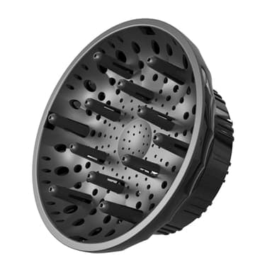 Universal Hair Diffuser for Blow Dryer - Fits All 1.4-2.4 inch Dryers, Professional Ionic Diffuser Attachment for Curly/Wavy Hair, Reduces Frizz & Enhance Curls, Lightweight, Travel-Friendly (Black)