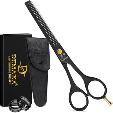 Thinning Shears for Hair Cutting - DEMAXA Hair Thinning Scissors Professional Barber’s Texturizing Shears for Salon & Home Use - 6.5-inch Black High Carbon Stainless Steel Thinning Sheers