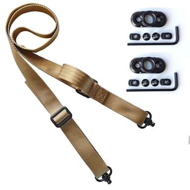 ZJQY Two Point Traditional QD Sling with Sling Swivel and Quick Adjust Loop (Khaki)